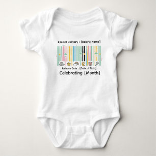Camiseta Personalizada de Código de Barras Bebê Wh