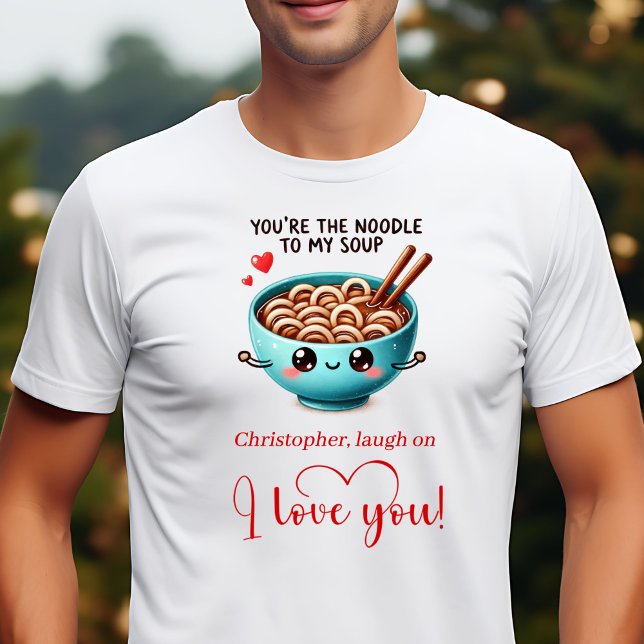 Camiseta Personalizada de Comida Divertida Eu Amo  (Personalized Funny Food I Love You Gift T-Shirt)