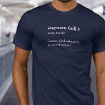 camiseta personalizada de dicionário definido pelo<br><div class="desc">Camiseta de definição de texto de viajante desgastada. Defina seus próprios sentimentos de viajante vestido com esta definição divertida de dicionário de uma camiseta gráfica de texto branco desgastada para viajantes. Uma ideia de presente de excelente para dar a estudantes, viajantes e mochilas do ano de folga. Personalize com sua...</div>