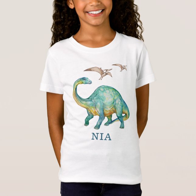 Camiseta personalizada de Dinossauro Brontosaurus (Frente)