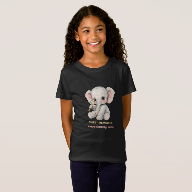 Camiseta Personalizada de Elefante de Lembranças D (Frente Completa)