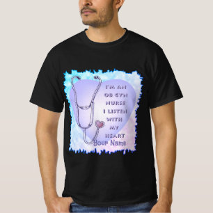 Camiseta personalizada de enfermeiras cardíacas Ob