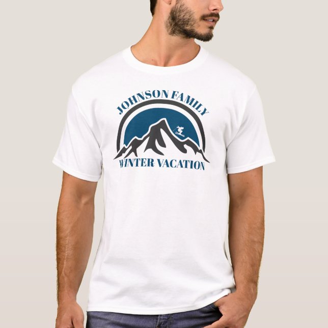 Camiseta Personalizada de Férias de Inverno em Fam (Frente)