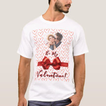 Camiseta Personalizada de Foto Vermelha e Rosa par