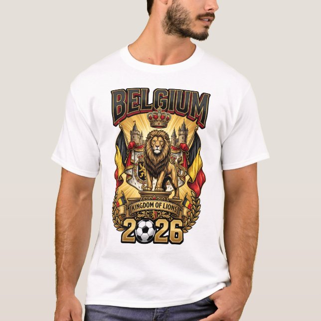 Camiseta Personalizada de Futebol para Fã da Bélgi (Frente)