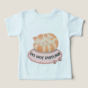 Camiseta Personalizada de Gato Dormindo para Crian