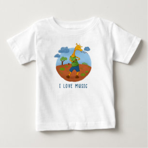 Camiseta Personalizada de Girafa de Desenho Animad