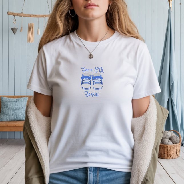 Camiseta Personalizada de Gravidez Tiny Shoes Big  (Criador carregado)