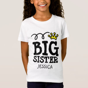 Camiseta personalizada de irmã mais velha para irm