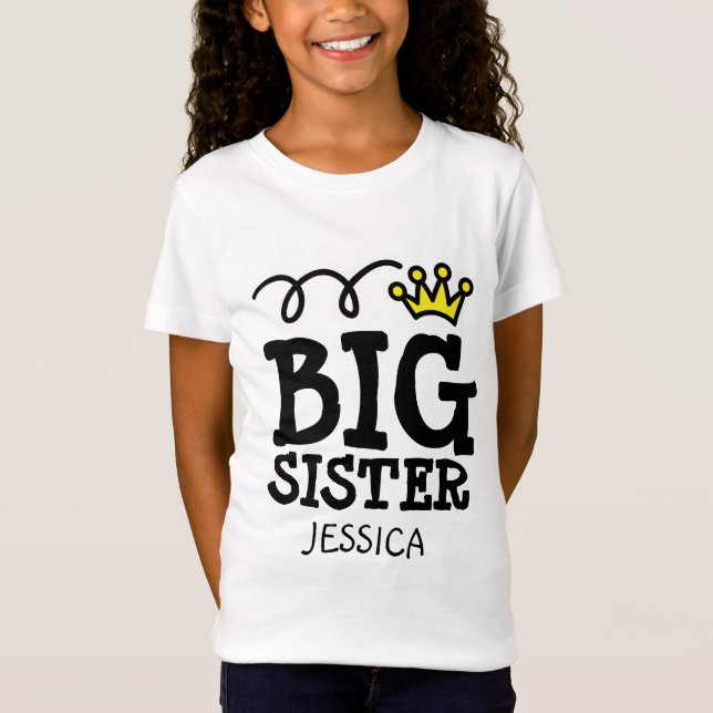 Camiseta personalizada de irmã mais velha para irm (Frente)