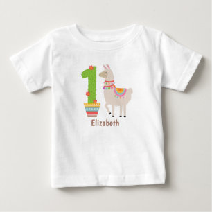 camiseta personalizada de lhama fofa para primeiro