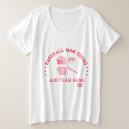 Camiseta Personalizada de Mãe de Beisebol Plus Siz