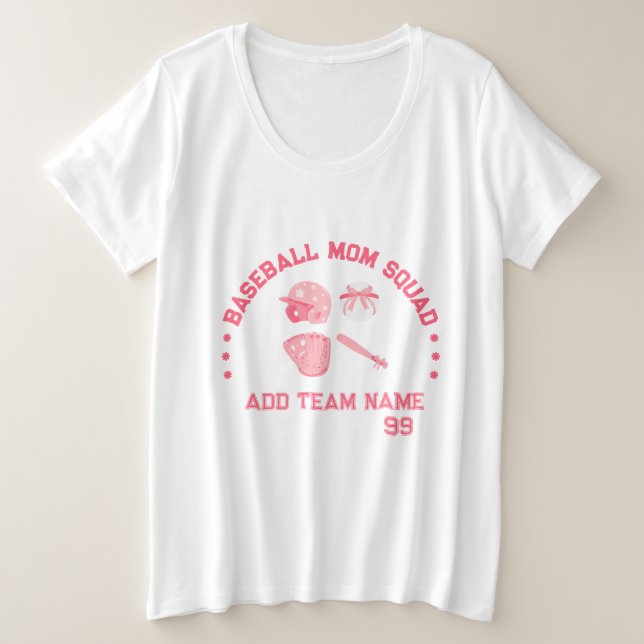 Camiseta Personalizada de Mãe de Beisebol Plus Siz (Frente do Design)