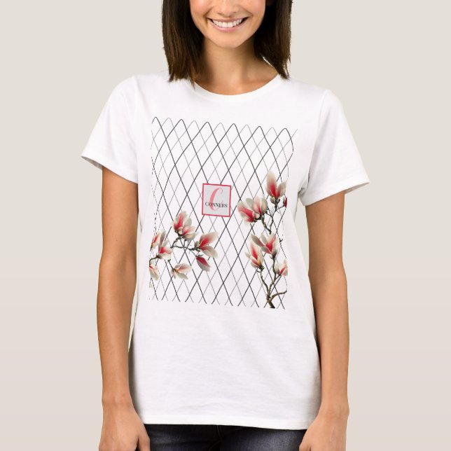 Camiseta personalizada de mulher monograma (Frente)