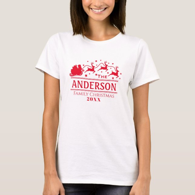Camiseta Personalizada de Natal para a Família (Frente)