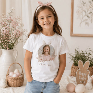 Camiseta Personalizada de Páscoa com Foto do Coelh