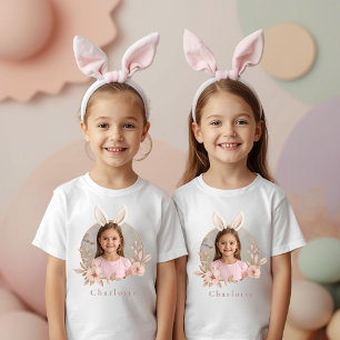 Camiseta Personalizada de Páscoa com Foto do Coelh