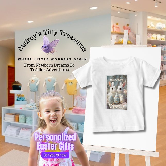 Camiseta Personalizada de Páscoa para Bebê (Criador carregado)