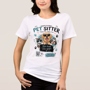 Camiseta Personalizada de Pet Sitter com Nome e Có