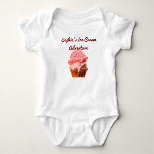 Camiseta Personalizada de Sorvete para Bebê   Nome