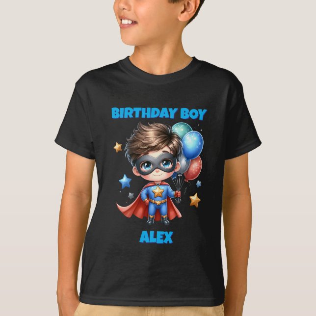 Camiseta Personalizada de Super-Herói para Menino  (Frente)