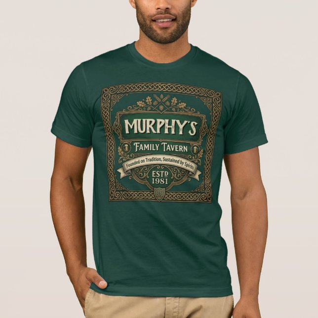 Camiseta Personalizada de Taverna Familiar de Pub  (Frente)