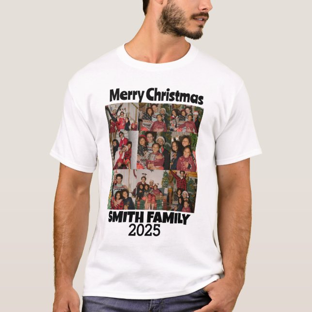 Camiseta Personalizada De Uma Colagem De Fotos Da Família (Frente)