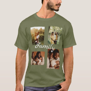 Camiseta Personalizada De Uma Colagem De Fotos Da Família