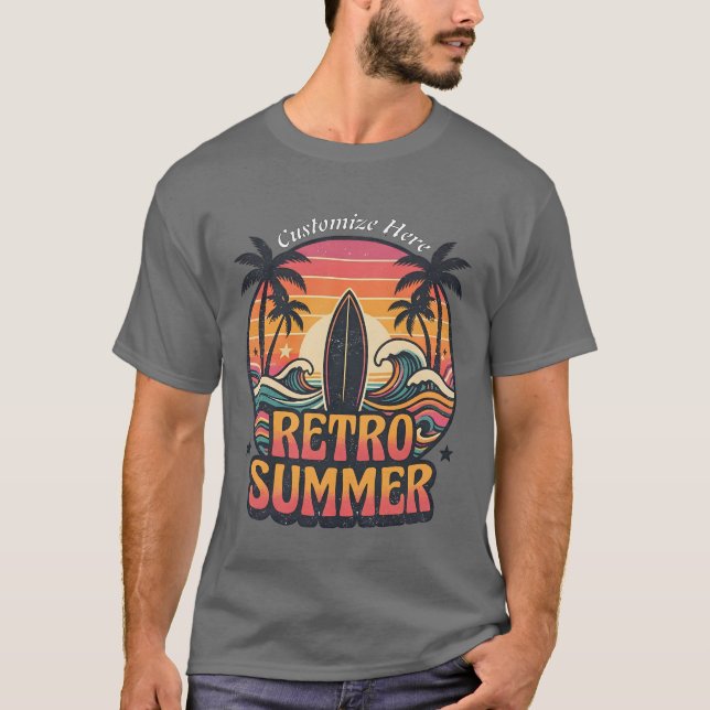 Camiseta Personalizada de Verão Surf Retro | Perso (Frente)