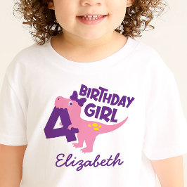 Camiseta Personalizada Dinossauro Aniversário de 4