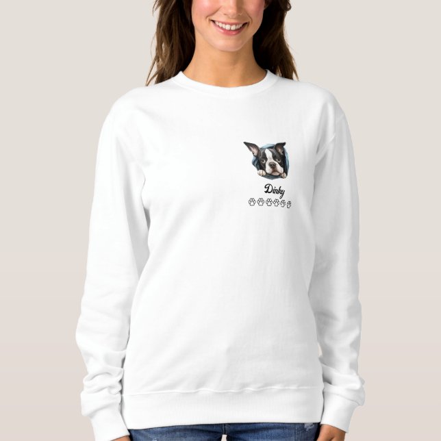 Camiseta Personalizada do Cão Boston Terrier (Frente)