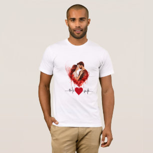 Camiseta personalizada do casal de aquarela românt