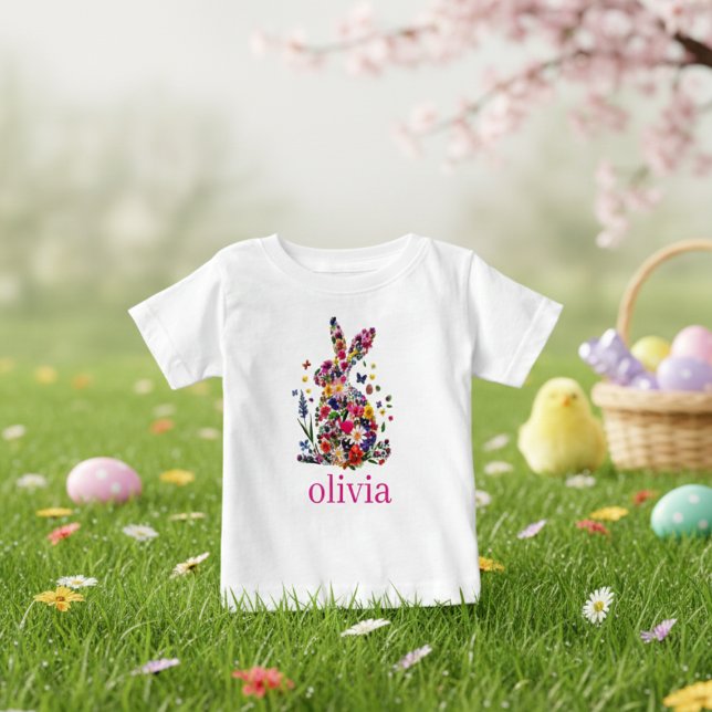 Camiseta Personalizada do Coelho de Páscoa para Cr (Criador carregado)