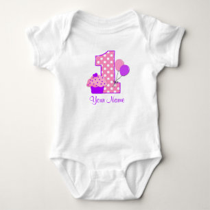 Camiseta Personalizada do Cupcake Roxo primeiro an
