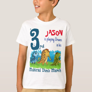 Camiseta Personalizada do Dinossauro Musical para 