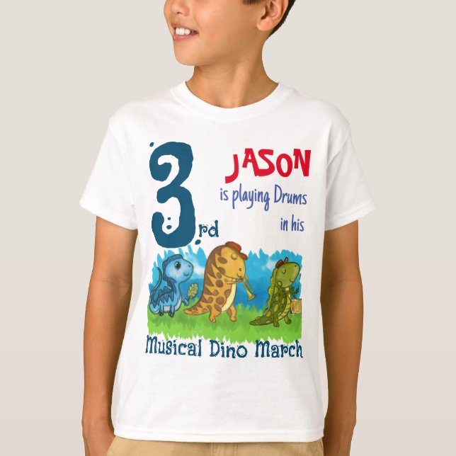 Camiseta Personalizada do Dinossauro Musical para  (Frente)