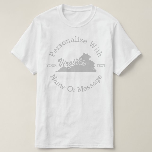 Camiseta PERSONALIZADA Do Estado Da Virgínia (Frente do Design)