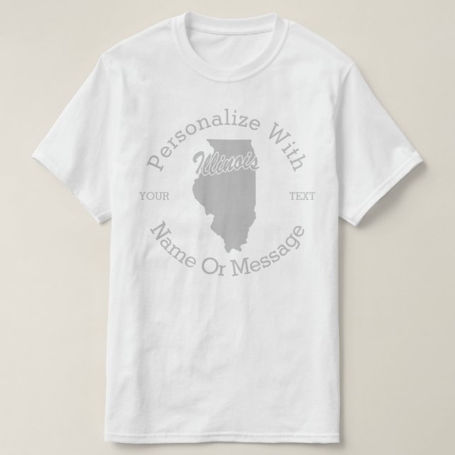 Camiseta PERSONALIZADA Do Estado De Illinois (Frente do Design)