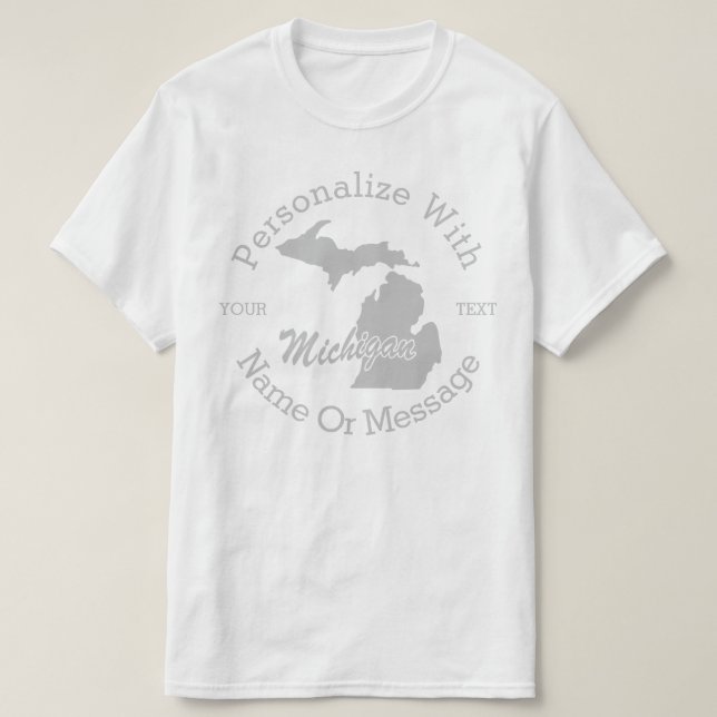 Camiseta PERSONALIZADA Do Estado De Michigan (Frente do Design)
