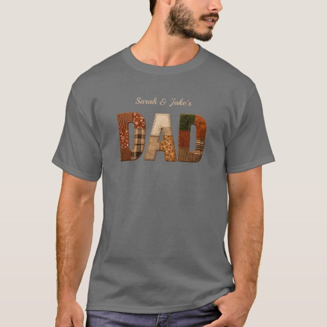 Camiseta Personalizada do Papai com Nomes das Cria (Frente)