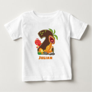 Camiseta Personalizada Do segundo aniversário Dino