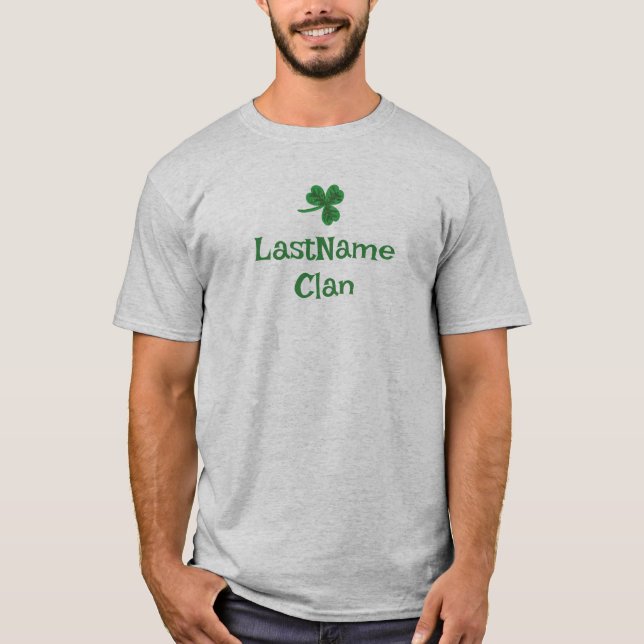 Camiseta personalizada do seu clã irlandês com tre (Frente)