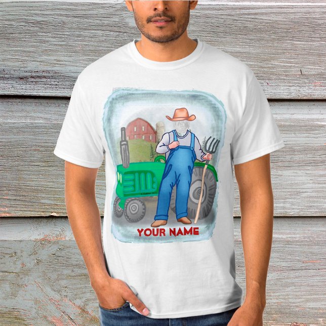 Camiseta personalizada do Trator Farmer Face (Criador carregado)