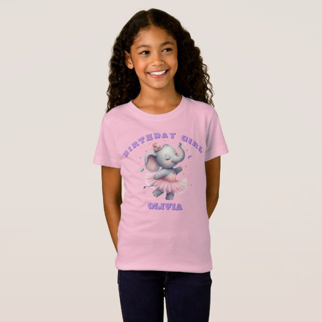 Camiseta Personalizada Elefante Bailarina Aniversa (Frente Completa)