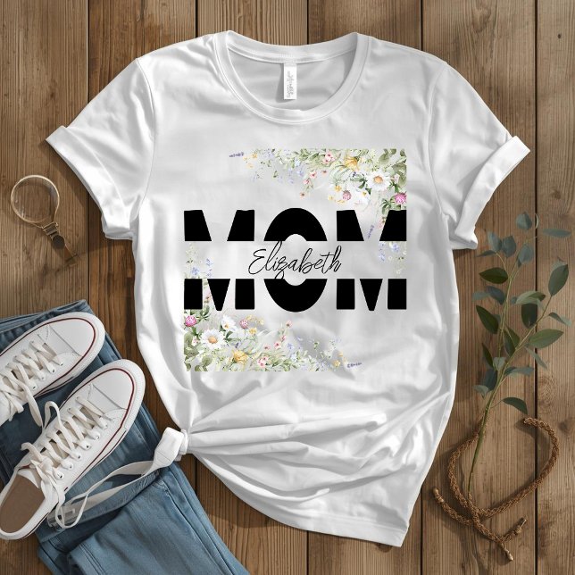 Camiseta Personalizada Elegante Floral MÃE (Criador carregado)