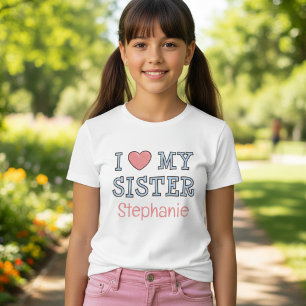 Camiseta Personalizada Eu Amo Minha Irmã para Cria