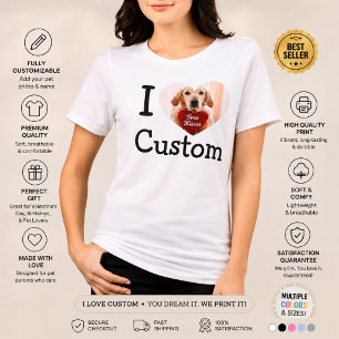 Camiseta Personalizada Eu Amo Pet Adicionar Foto d