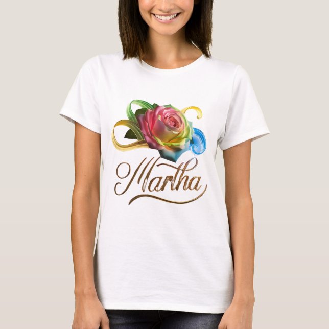 Camiseta personalizada feminina com Rosa colorida (Frente)