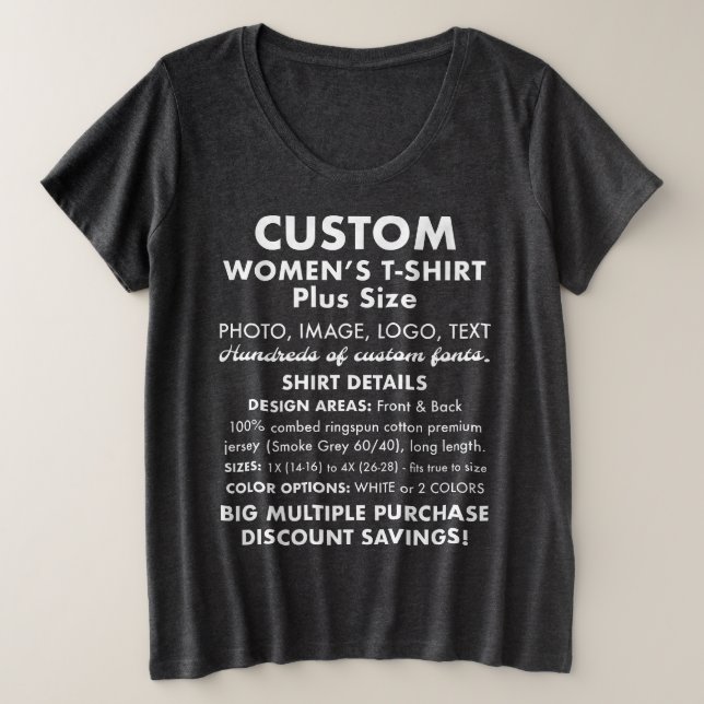 Camiseta Personalizada Feminina de Tamanho Plus (Frente do Design)