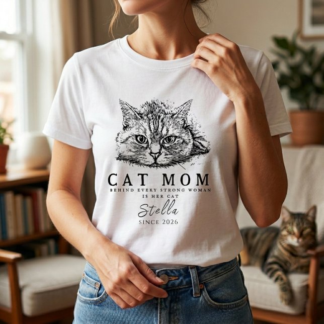 Camiseta Personalizada Feminina Mãe de Gato Simple (Criador carregado)